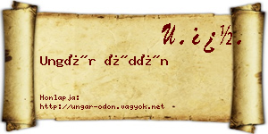 Ungár Ödön névjegykártya